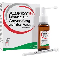 Alopexy 5% Lösung zur Anwendung auf der Haut mit Minoxidil