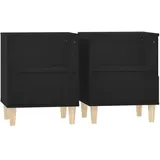 vidaXL Nachtschrank 2 Stk. 40 x 35 x 50 cm Schwarz
