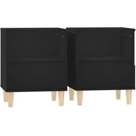 vidaXL Nachtschrank 2 Stk. 40 x 35 x 50 cm Schwarz