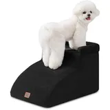 EHEYCIGA Hundetreppe für Kleine Hunde 30 cm Hoch, 2 Stufen, Schwarz