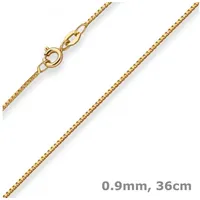 Schmuck Krone Goldkette 0,9mm Veneziakette aus 585 Gelbgold 36cm, Gold 585 goldfarben