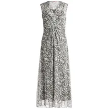 Cartoon Midikleid Druck Weiß/Khaki 38