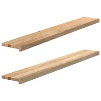 VidaXL Fensterbänke 2 Stk. Unbehandelt 140x20x2 cm Massivholz Eiche