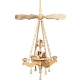 Volkskunstwerkstatt Unger Deckenpyramide - Hängepyramide Winterfreude 2 stöckig - 0861 - Echt Erzgebirge®