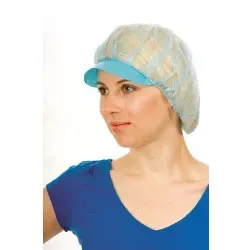 HYGOSTAR® Haube mit Schirm 12816 , 1 Karton = 10 Packungen= 1000 Stück, blau