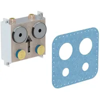 Geberit Gis Montageplatte mit 2 Zählerstrecken, mit Unterputz-Absperrventil, eingeschäumt