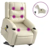 vidaXL Massagesessel mit Aufstehhilfe Elektrisch Creme Kunstleder