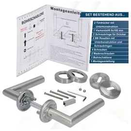 Alpertec BB-Rosettengarnitur Solid 9 Edelstahl Silber
