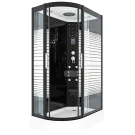 AcquaVapore D30-73m0l-ec Komplettdusche mit 2k Scheiben 120 x 80 cm schwarz
