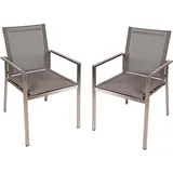 Garden Pleasure Stapelstuhl SIENNA 56 x 64 x 85 cm grau 2 St.