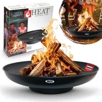 HEAT Feuerschale 80 cm - Feuerschalen für den Garten - Feuerstelle Outdoor & Feuertonne - Feuerschale mit opt. Grillrost aus hochwertigem Stahl - ...