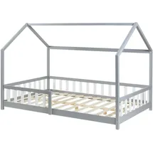 en.casa kids Hausbett Hesel 120 x 200 cm Kiefer grau