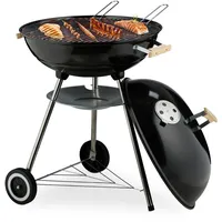 Relaxdays Kugelgrill Schwarz, Metall, Kunststoff, 94 cm, Grills -