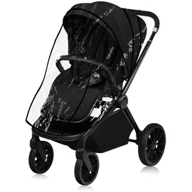 lionelo MIKA PLUS 3in1 bis 38 Monate (22kg), XXL-Verdeck mit UPF50+, 3-stufige Verstellung des Elterngriffs - Black Onyx - Schwarz