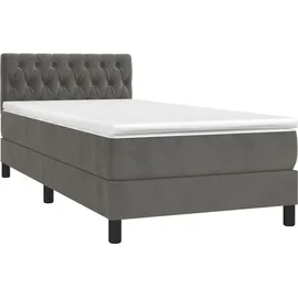 vidaXL Boxspringbett 100 x 200 cm Dunkelgrau