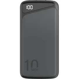 goobay Schnelllade-Powerbank 10.000 mAh (USB-CTM PD, QC 3.0 Powerbank mit Schnellladefunktion/Externer Akku/Power Bank für Smartphone - Tablet/Ladegerät Powerpack mit 2 USB-A Ports, Schwarz,