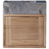 Tikamoon Waschtischunterschrank 2 Schubladen 40 x 55 cm Grau