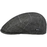 Lipodo Flatcap Schirmmütze Karomuster Made in Italy Damen und Herren Sommer Winter anthrazit 55 cm - 55