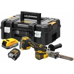 Dewalt Akku-Bandfeile inkl. 2x Powerstack Akku (18 Volt / 1,7 Ah) mit Pouch-Akku Technologie
