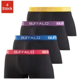Buffalo Hipster Packung, 4 Stk., knapp sitzende Boxershorts mit Kontrastbund aus Baumwollmischung Gr. S - 4 Stk., schwarz-bunt, , 745161-S 4 Stk.