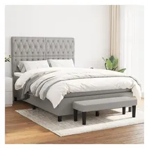 vidaXL Boxspringbett 140 x 200 cm Hellgrau