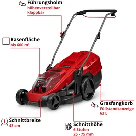 Einhell GE-CM 36/43 Li M inkl. 2 x 4,0 Ah Akku + 2 x Ladegerät