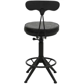 Mendler Barhocker HWC-O84 2er Set höhenverstellbar drehbar Kunstleder Metall Schwarz