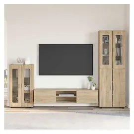 vidaXL FLORIN TV-Schrankset 3-St Sonoma-Eiche Holzwerkstoff