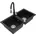 Mario 2-Becken Granitspüle Schwarz Handbetätigung 6504 77 mm