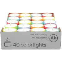 Richard Wenzel Colorlights Summer-Edition Teelichter 24 mm 40 St. bunt