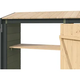 Weka Kaminholzregal Holz 299 x 50 x 211 cm graugrün/antrazit