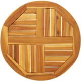 vidaXL Tischplatte Ø60 x 2 cm Rund Holz braun