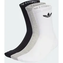 adidas Trefoil Cushion Crew Socken 3er Pack Weiß/Medium Grau Heather/Schwarz 40-42