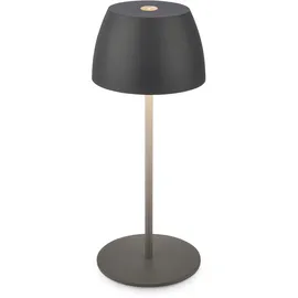 B.K.Licht Mini LED Tischlampe Kunststoff 8x20 cm Akku Dimmbar Anthrazit