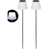 Dobar Solar Standleuchte Garten 2er Set, 18x18x90 cm