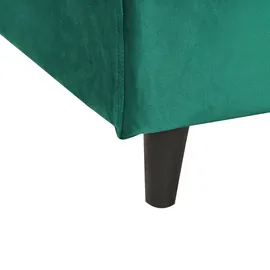Beliani Bettrahmenbezug Samtstoff FITOU 140 x 200 cm Dunkelgrün
