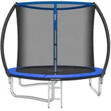 Tectake Jumpy Ø 244 cm inkl. Sicherheitsnetz Schwarz/Blau