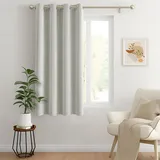 MIULEE Verdunklung Thermo Vorhänge Modern Ösen 1er Set 140x175cm Hellgrau
