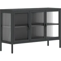 vidaXL Sideboard Schwarz 105x35x70 cm Glas und Stahl