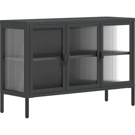 vidaXL Sideboard Schwarz 105x35x70 cm Glas und Stahl