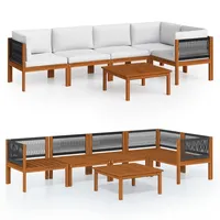 vidaXL Garten-Lounge-Set 6-tlg. cremeweiß Akazie