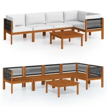 vidaXL Garten-Lounge-Set 6-tlg. cremeweiß Akazie