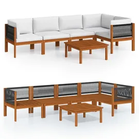 vidaXL Garten-Lounge-Set 6-tlg. cremeweiß Akazie
