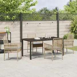 vidaXL Garten Essgruppe 5-tlg. Beige