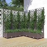 vidaXL Pflanzkübel mit Rankgitter Weiß 80x80x136 cm PP