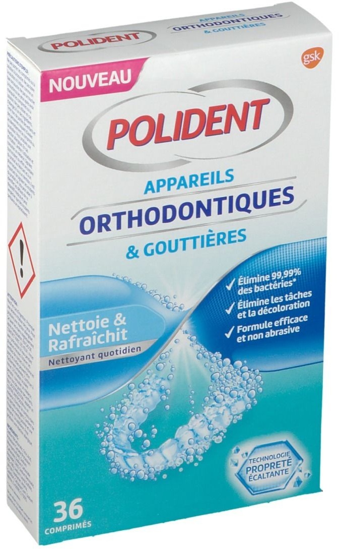 Polident® Nettoyant Appareils Orthodontiques & Gouttières 36 pc(s) comprimés effervescents