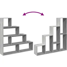 vidaXL Bücherregal 4 Stufen 143,5 x 29 x 143,5 cm Grau