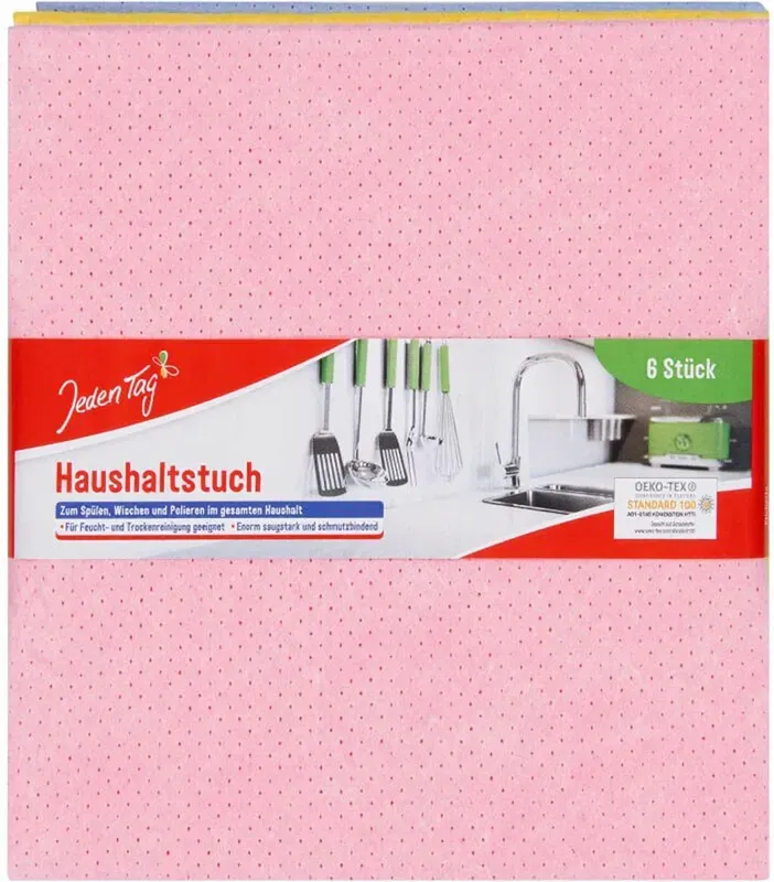 Jeden Tag Haushaltstücher (6 Stück) 38x38cm