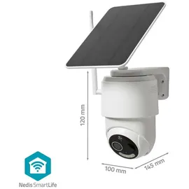 Nedis SmartLife Außenkamera Wi-Fi Full HD 1080p Pan tilt IP65 Max. Batterie-Lebensdauer: 5 (1920 x 1080 Pixels), Netzwerkkamera, Weiss