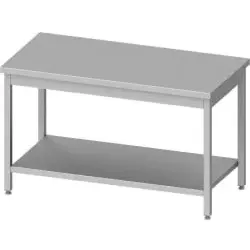 Stalgast Arbeitstisch ECO, T 600, ohne Kante, AISI201 Edelstahl DAT20662 , Maße (B x T x H): 2000 x 600 x 850 mm